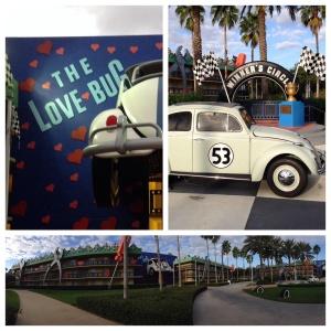 I stayed in the love bug, each building had a movie theme. 
